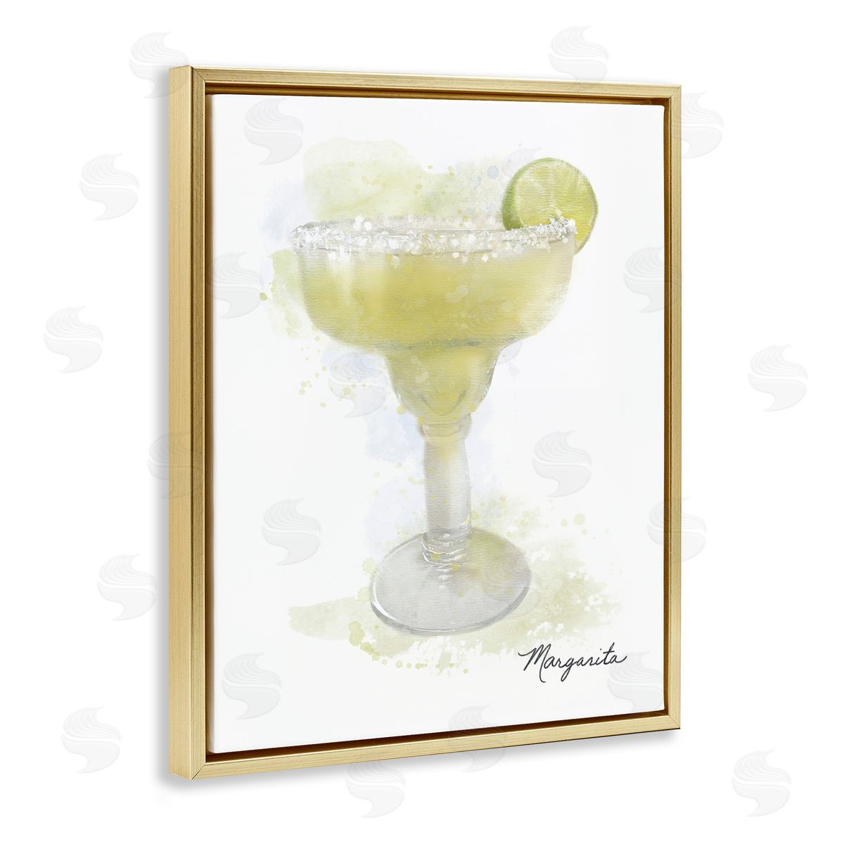 Soft Faded Margarita Gold Floating Frame Canvas Wall Art, Home Decor by Matthew Piotrowicz
