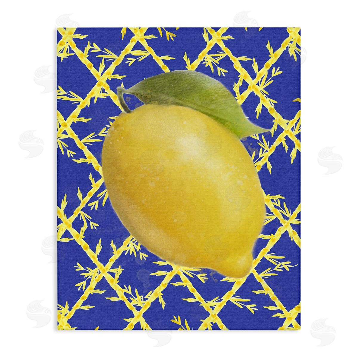Bold Lemon over Blue Canvas Wall Art, Home Decor by Matthew Piotrowicz