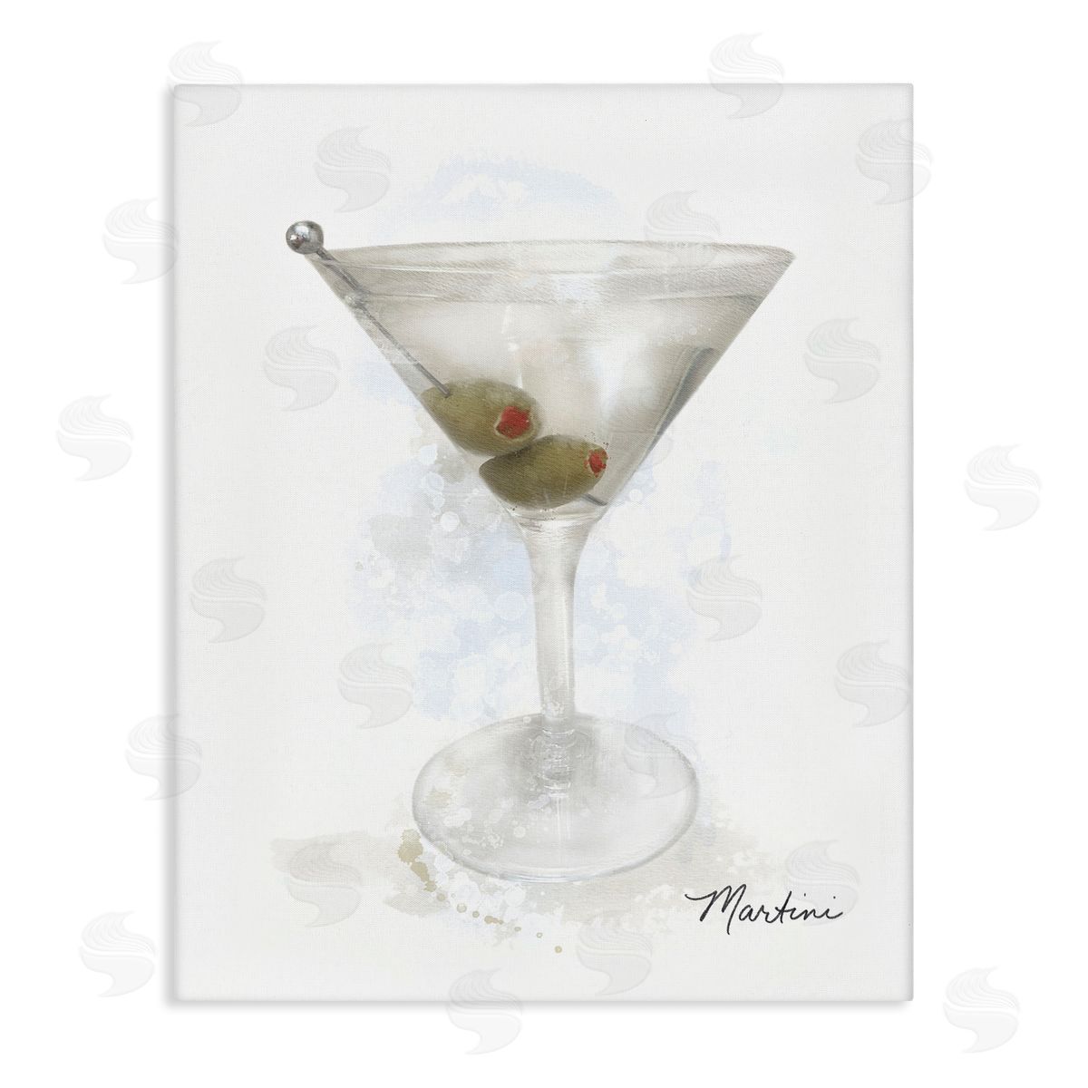 Soft Muted Martini Canvas Wall Art, Home Decor by Matthew Piotrowicz