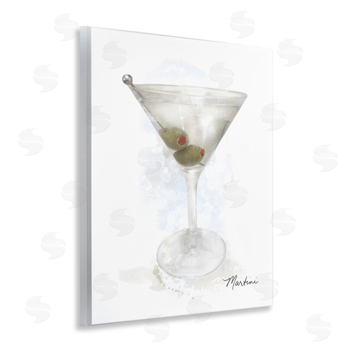 Soft Muted Martini Wood Plaque Wall Art, Home Decor by Matthew Piotrowicz
