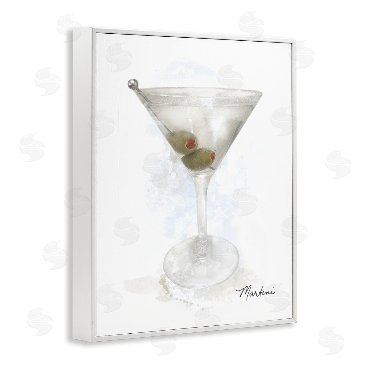 Soft Muted Martini White Frame Print Wall Art, Home Decor by Matthew Piotrowicz