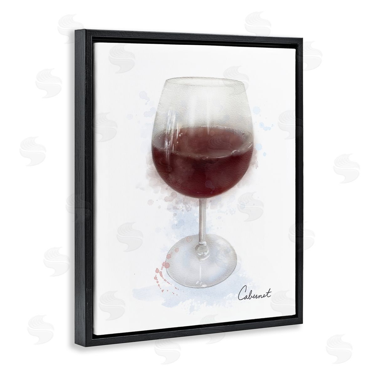 Modern Cabernet in Glass Black Floating Frame Canvas Wall Art, Home Decor by Matthew Piotrowicz