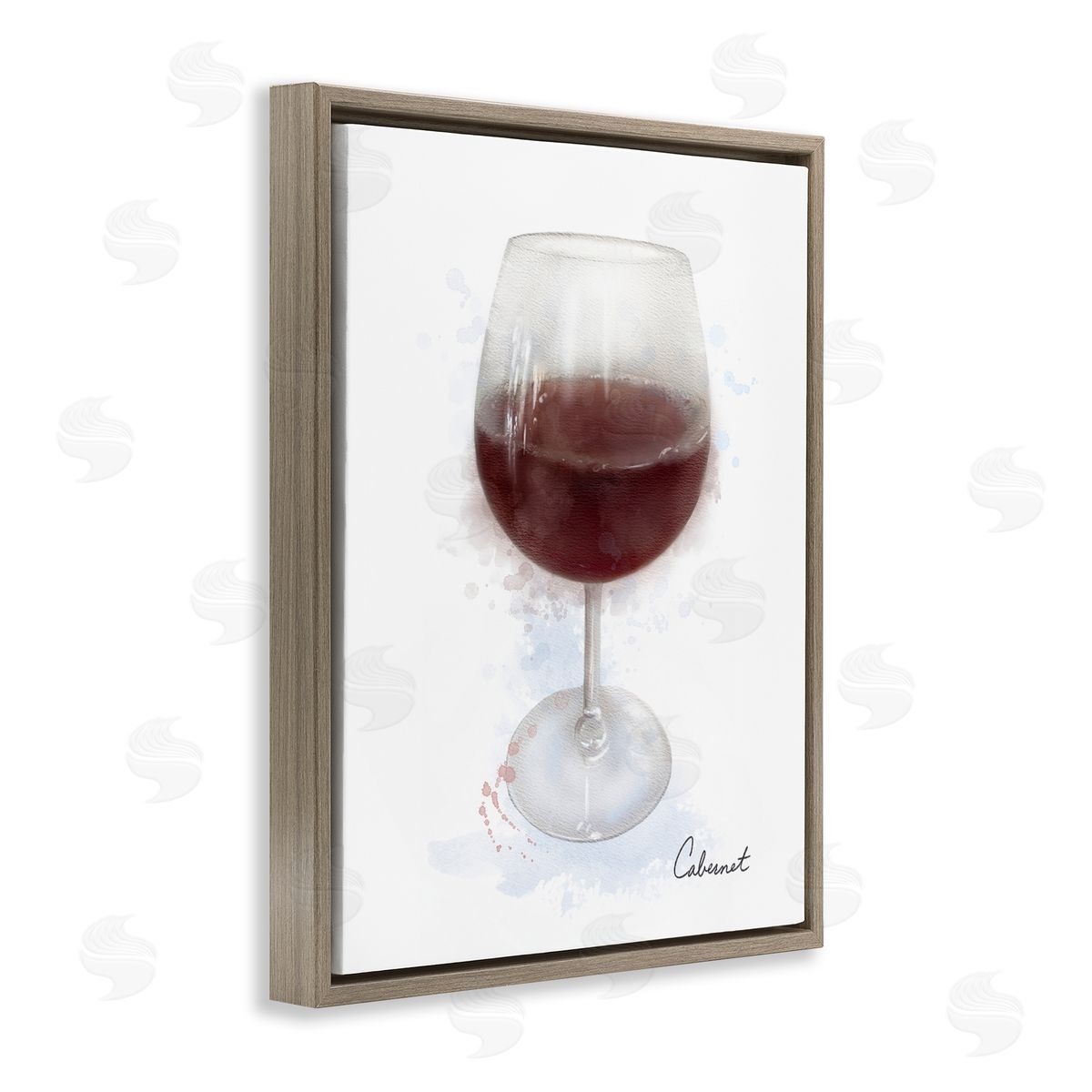 Modern Cabernet in Glass Brown Floating Frame Canvas Wall Art, Home Decor by Matthew Piotrowicz