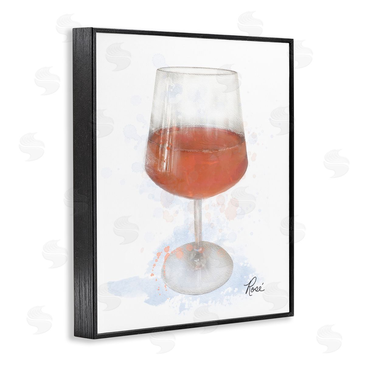 Modern Rosé in Glass Black Frame Print Wall Art, Home Decor by Matthew Piotrowicz