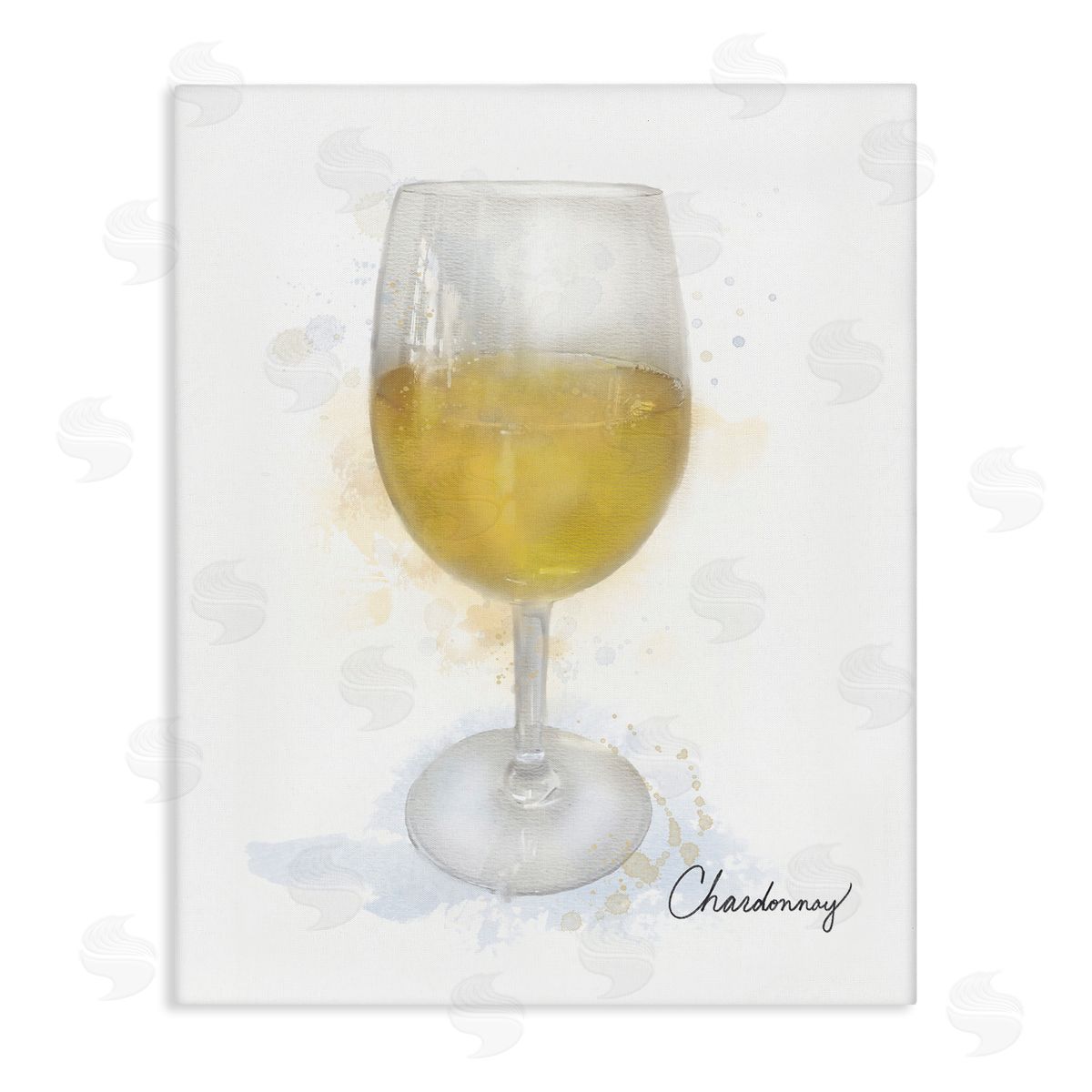 Modern Chardonnay in Glass Canvas Wall Art, Home Decor by Matthew Piotrowicz