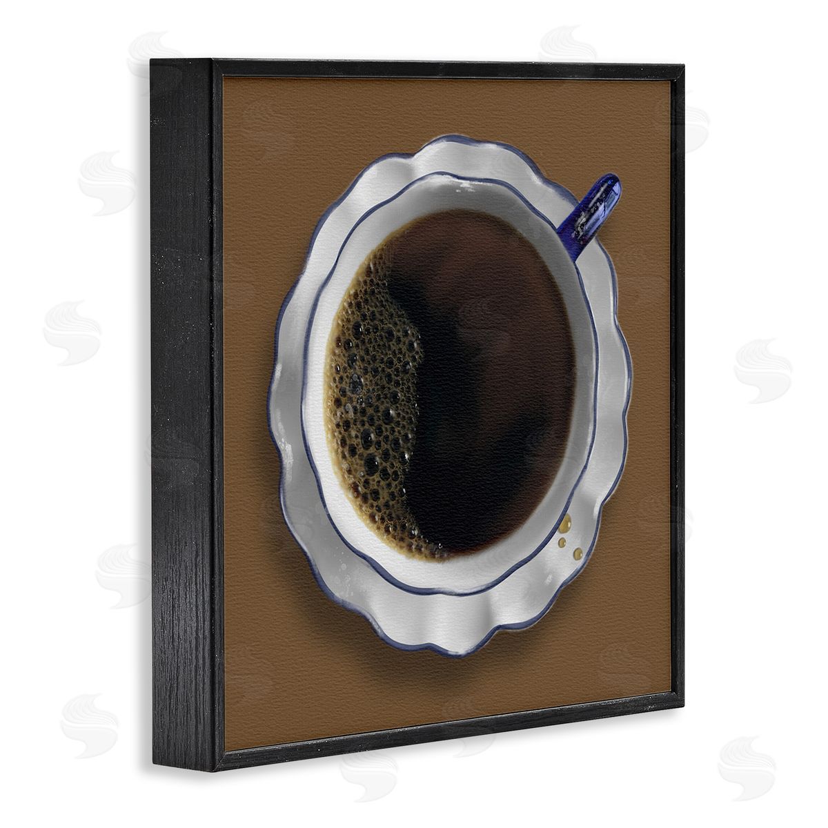 Aerial View Coffee Cup Black Frame Print Wall Art, Home Decor by Matthew Piotrowicz
