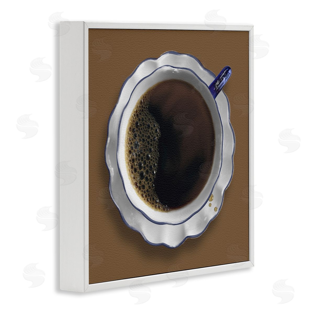 Aerial View Coffee Cup White Frame Print Wall Art, Home Decor by Matthew Piotrowicz
