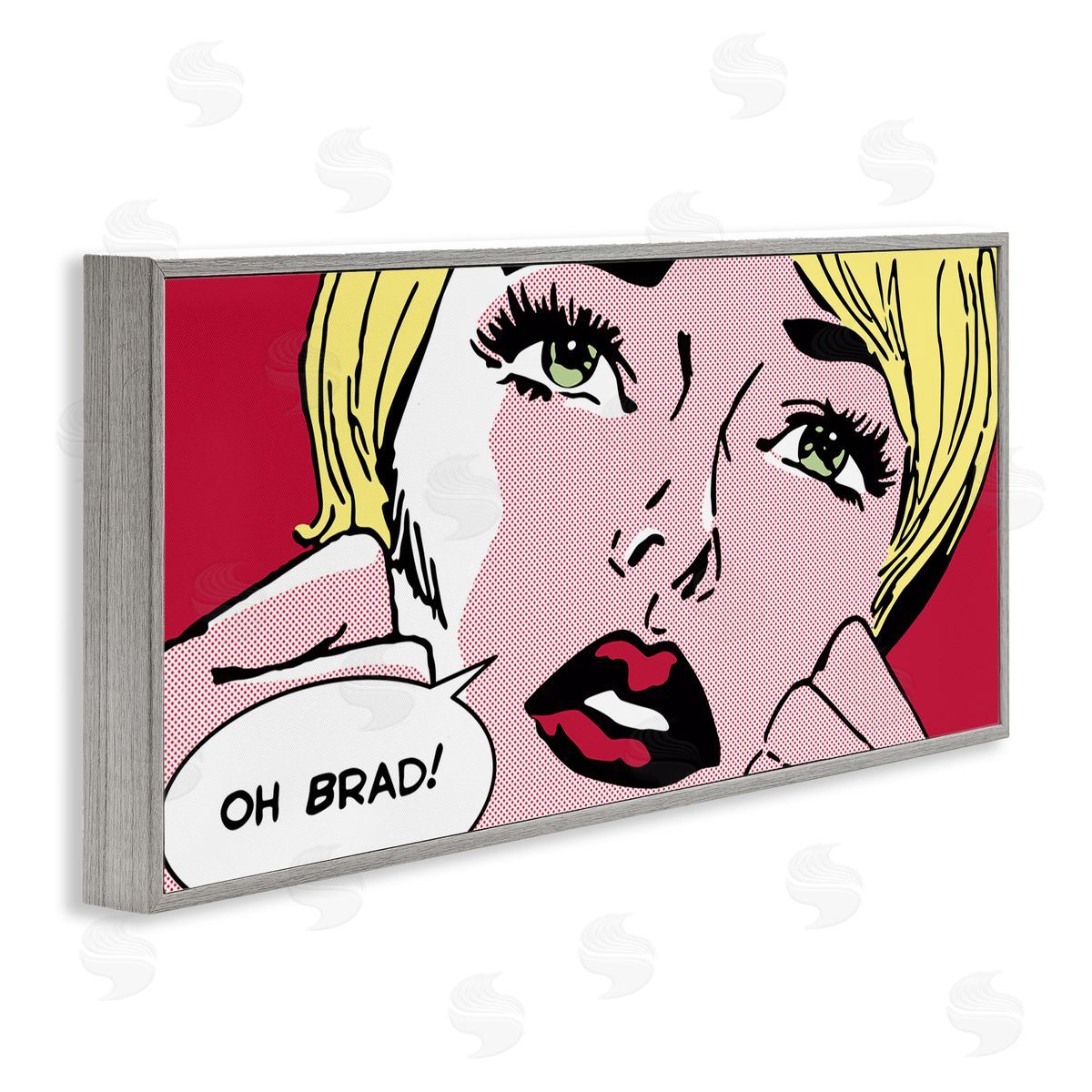 Iconic Pop Comic Woman Grey Frame Print Wall Art, Home Decor by Sheila B.