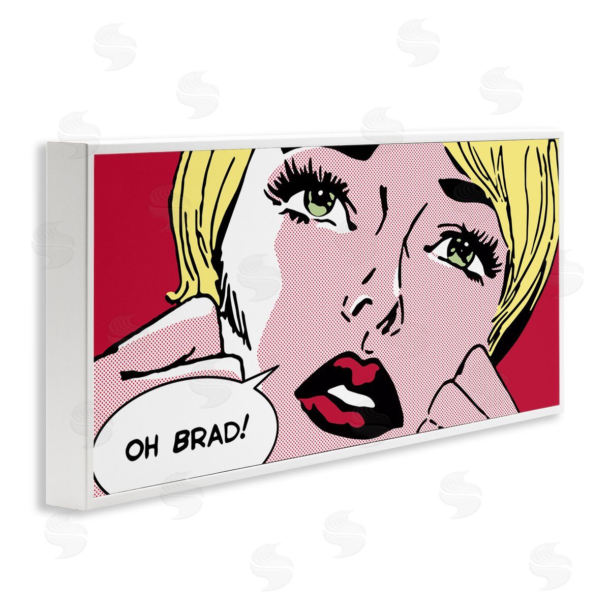 Iconic Pop Comic Woman White Frame Print Wall Art, Home Decor by Sheila B.