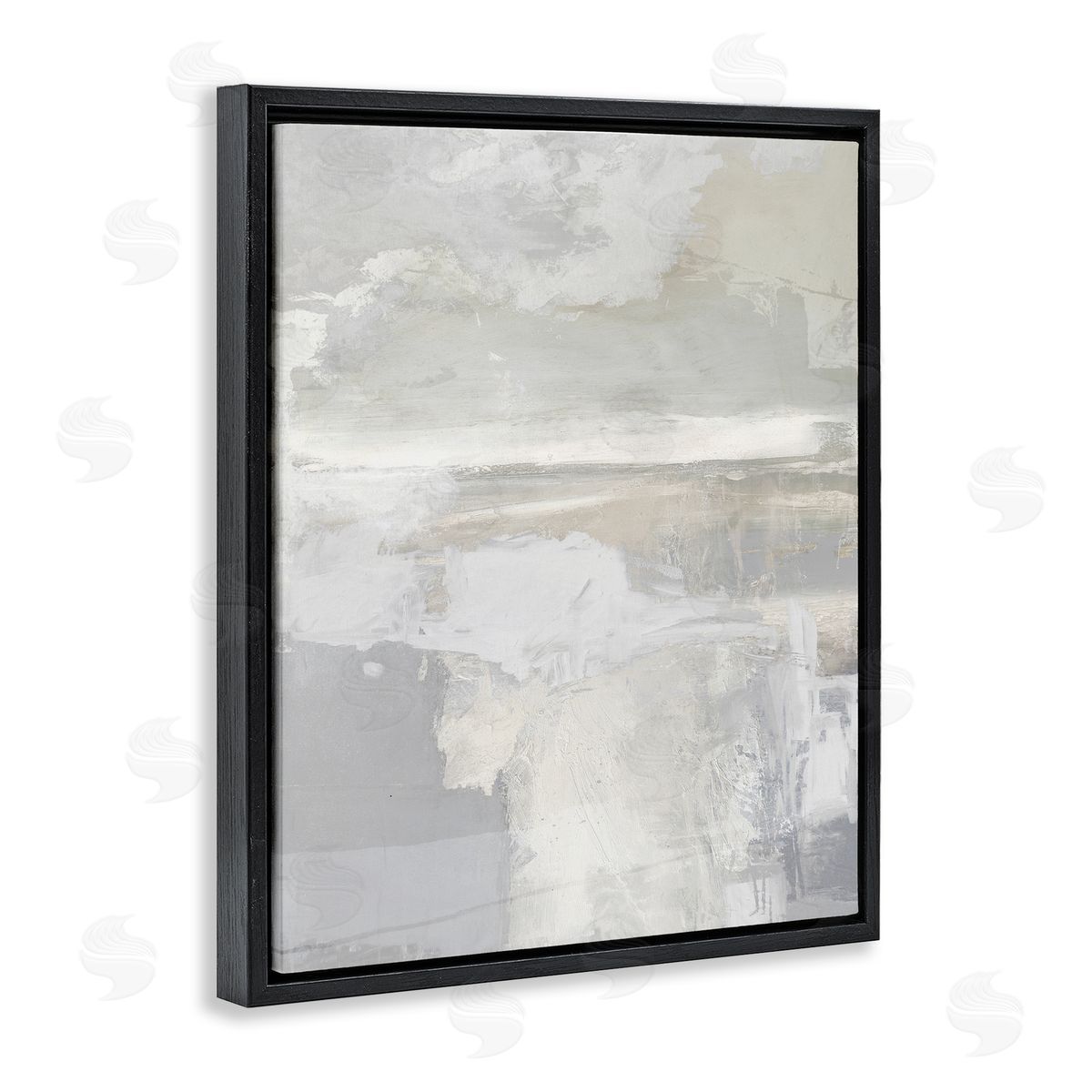 Cascading Soft Neutrals Black Floating Frame Canvas Wall Art, Home Decor by Rachel Springer