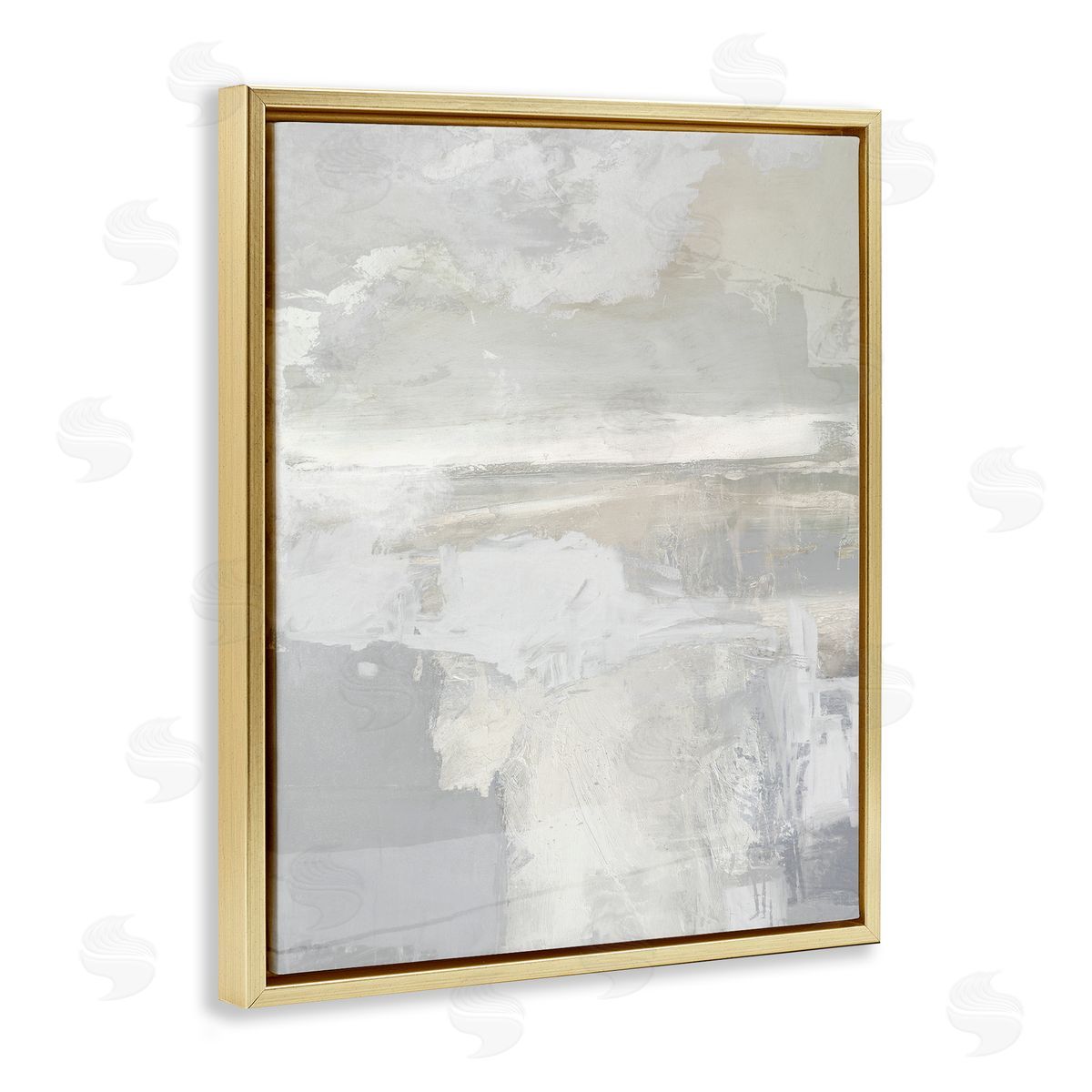 Cascading Soft Neutrals Gold Floating Frame Canvas Wall Art, Home Decor by Rachel Springer
