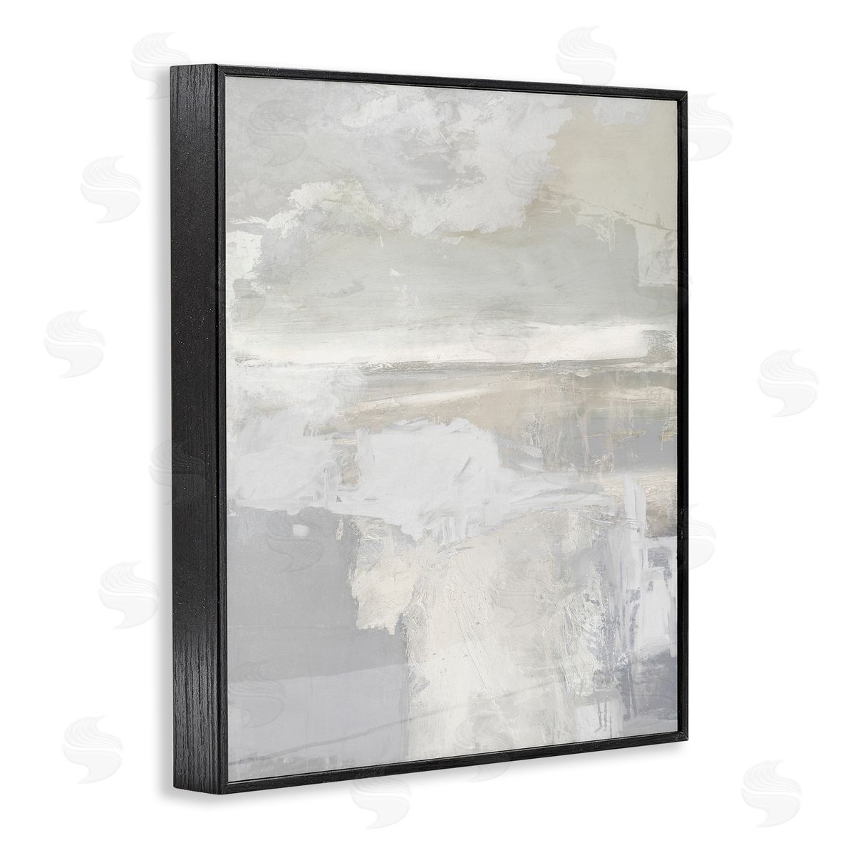 Cascading Soft Neutrals Black Frame Print Wall Art, Home Decor by Rachel Springer