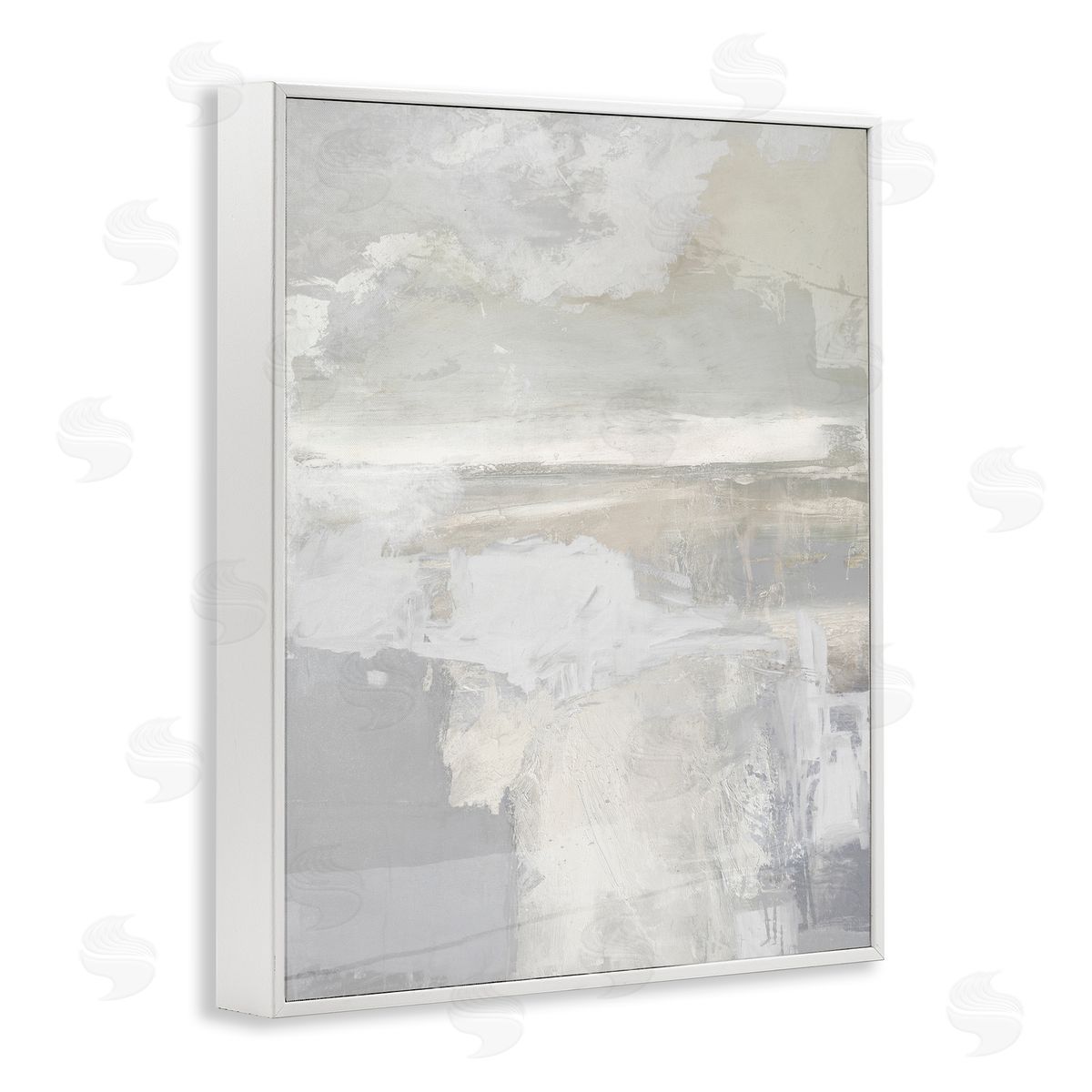 Cascading Soft Neutrals White Frame Print Wall Art, Home Decor by Rachel Springer