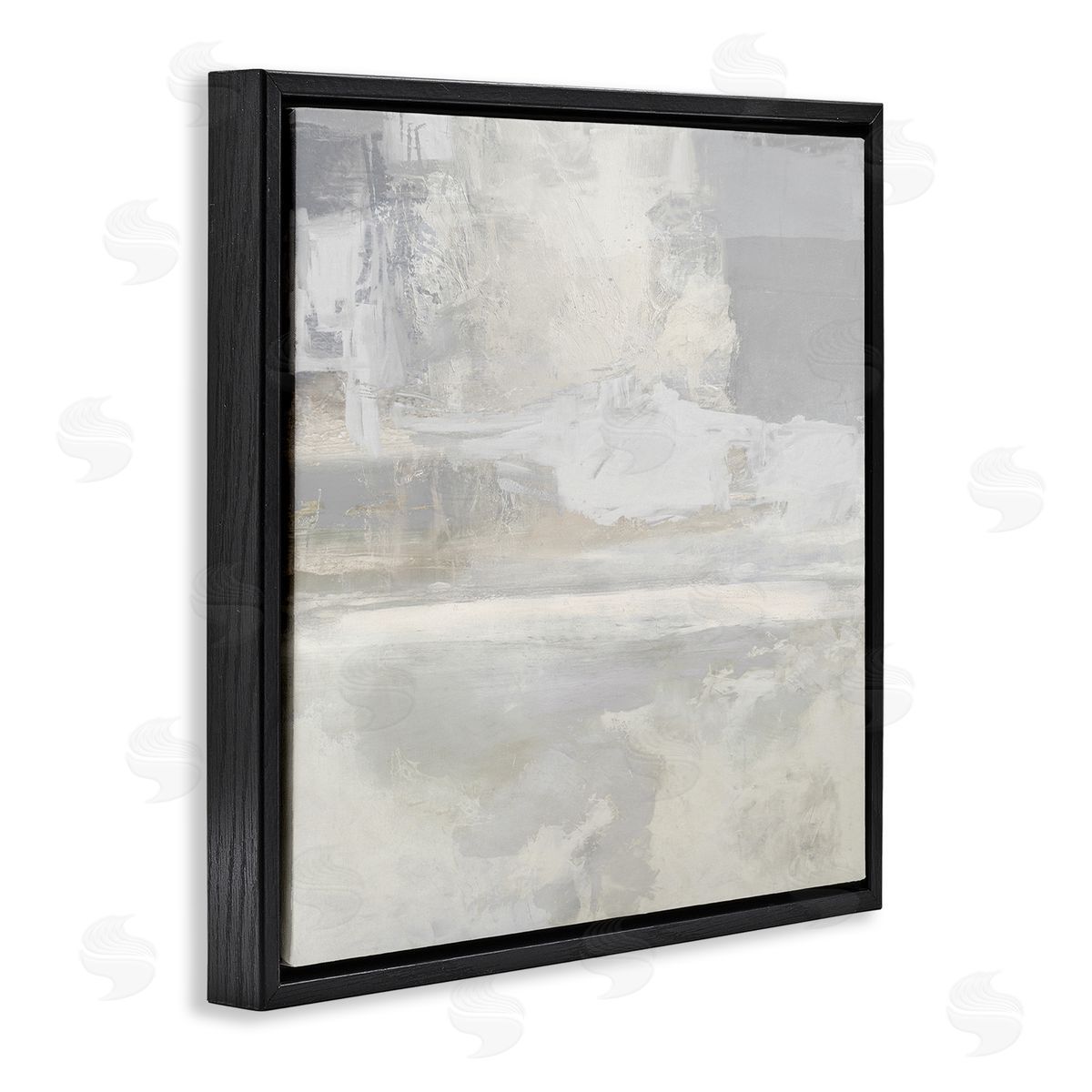 Serene Abstraction of Grey Black Floating Frame Canvas Wall Art, Home Decor by Rachel Springer