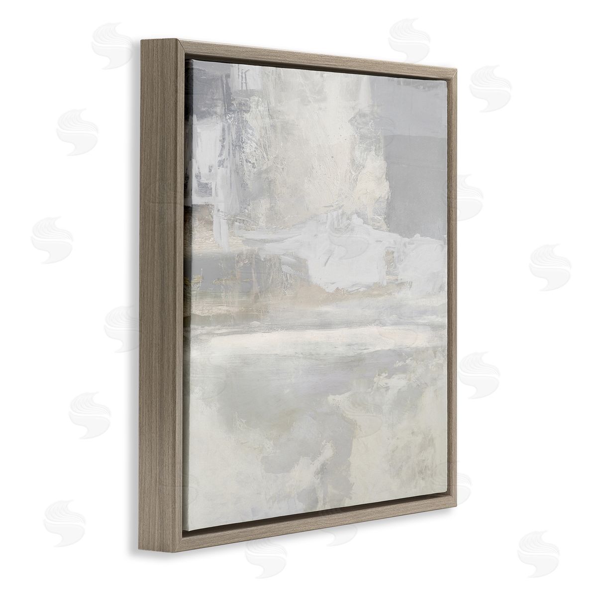 Serene Abstraction of Grey Brown Floating Frame Canvas Wall Art, Home Decor by Rachel Springer