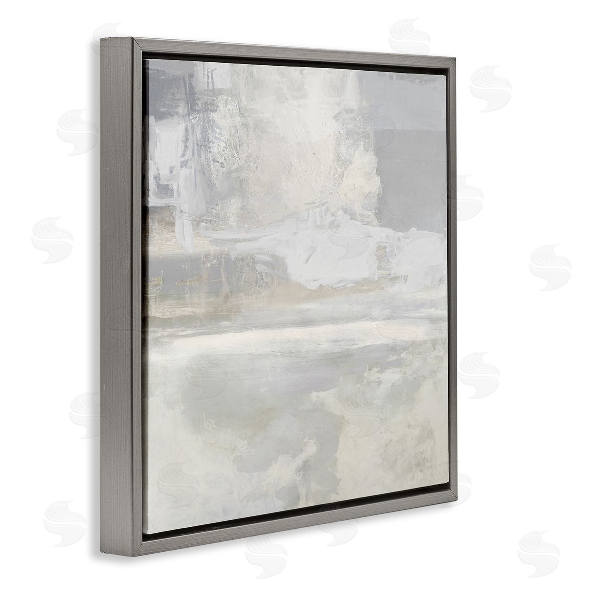 Serene Abstraction of Grey Grey Floating Frame Canvas Wall Art, Home Decor by Rachel Springer