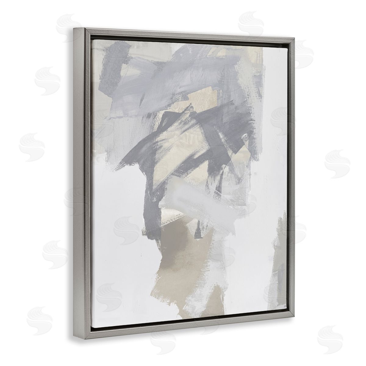 Elegant Contemporary Grey Shades Grey Floating Frame Canvas Wall Art, Home Decor by Rachel Springer