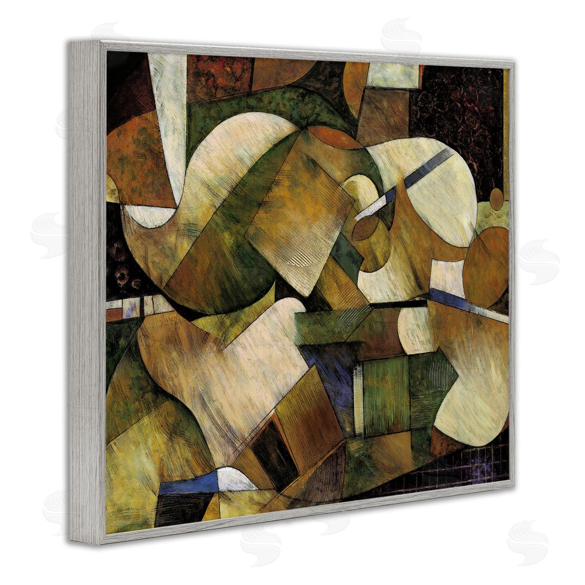 Expressive Geometric Abstraction Grey Frame Print Wall Art, Home Decor by Jonathan Parsons