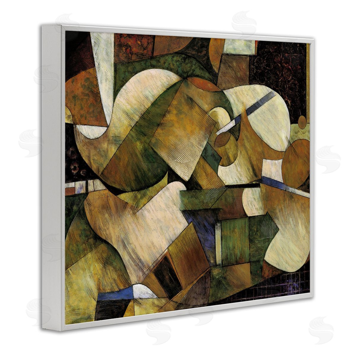 Expressive Geometric Abstraction White Frame Print Wall Art, Home Decor by Jonathan Parsons