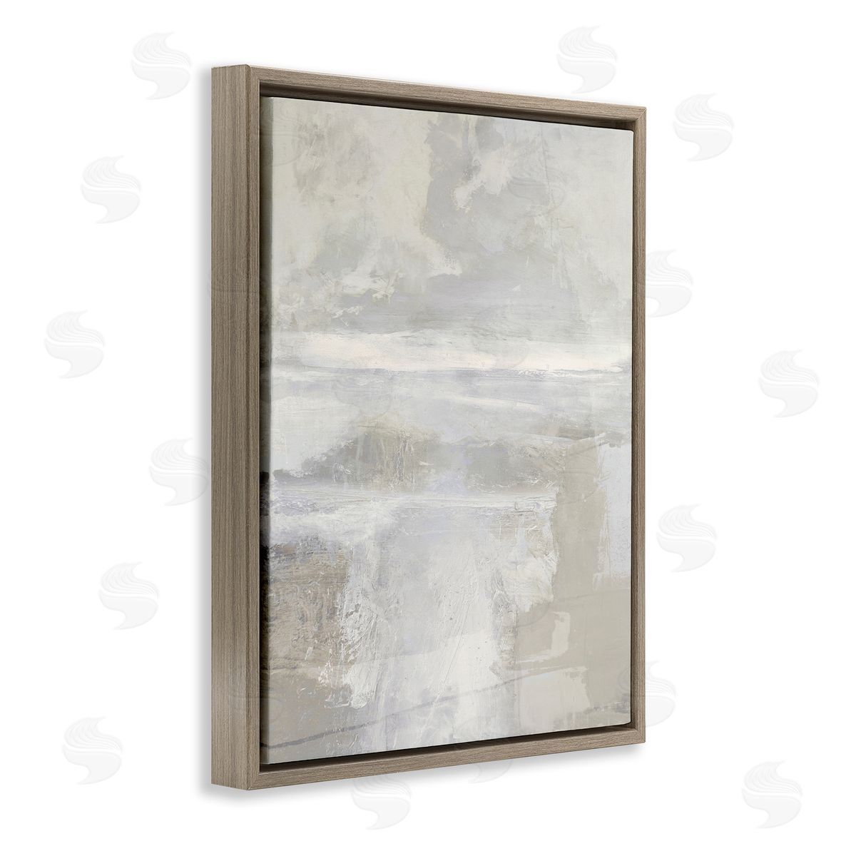 Muted Beige & Grey Brown Floating Frame Canvas Wall Art, Home Decor by Rachel Springer