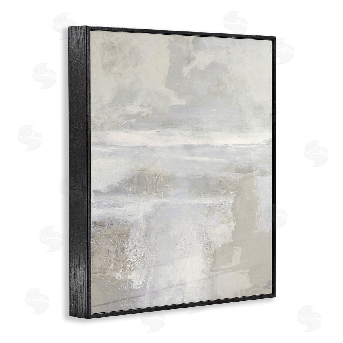 Muted Beige & Grey Black Frame Print Wall Art, Home Decor by Rachel Springer