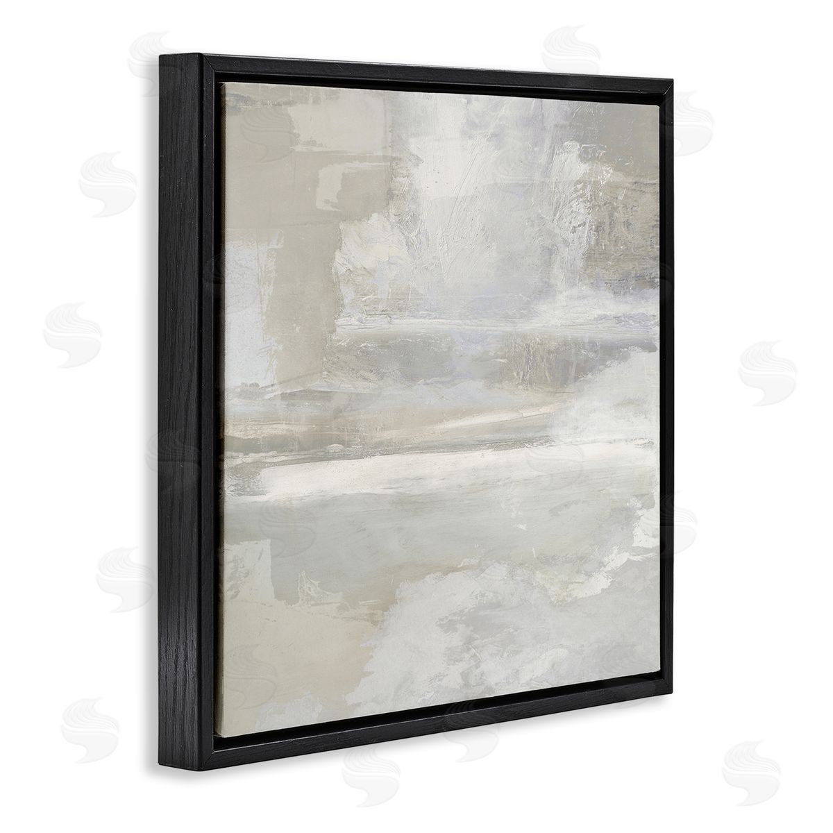 Contemporary Neutrals Abstract Black Floating Frame Canvas Wall Art, Home Decor by Rachel Springer