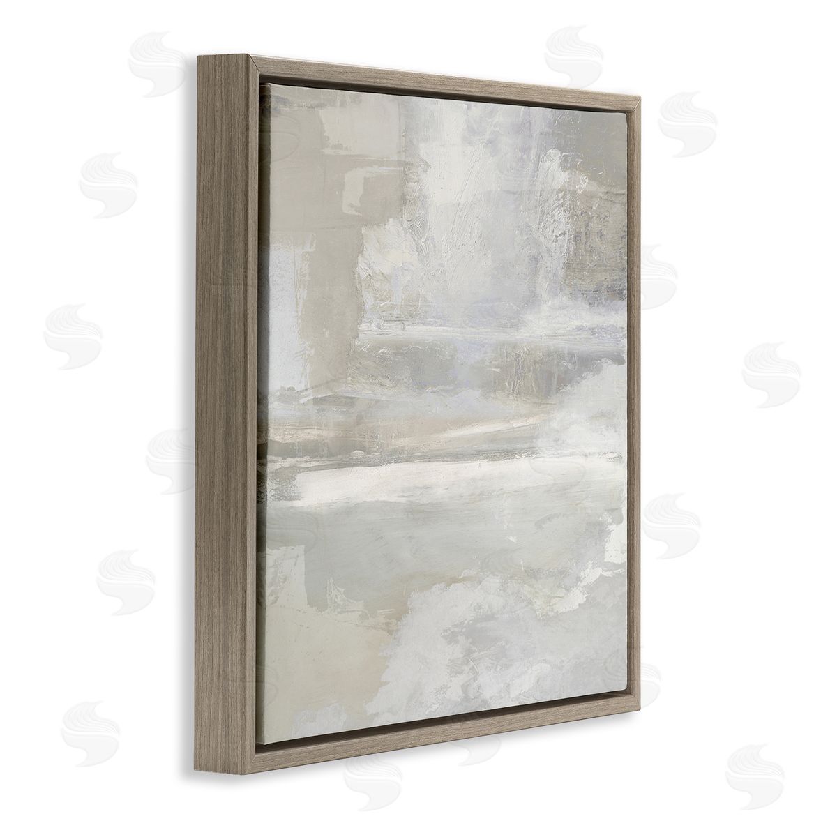 Contemporary Neutrals Abstract Brown Floating Frame Canvas Wall Art, Home Decor by Rachel Springer
