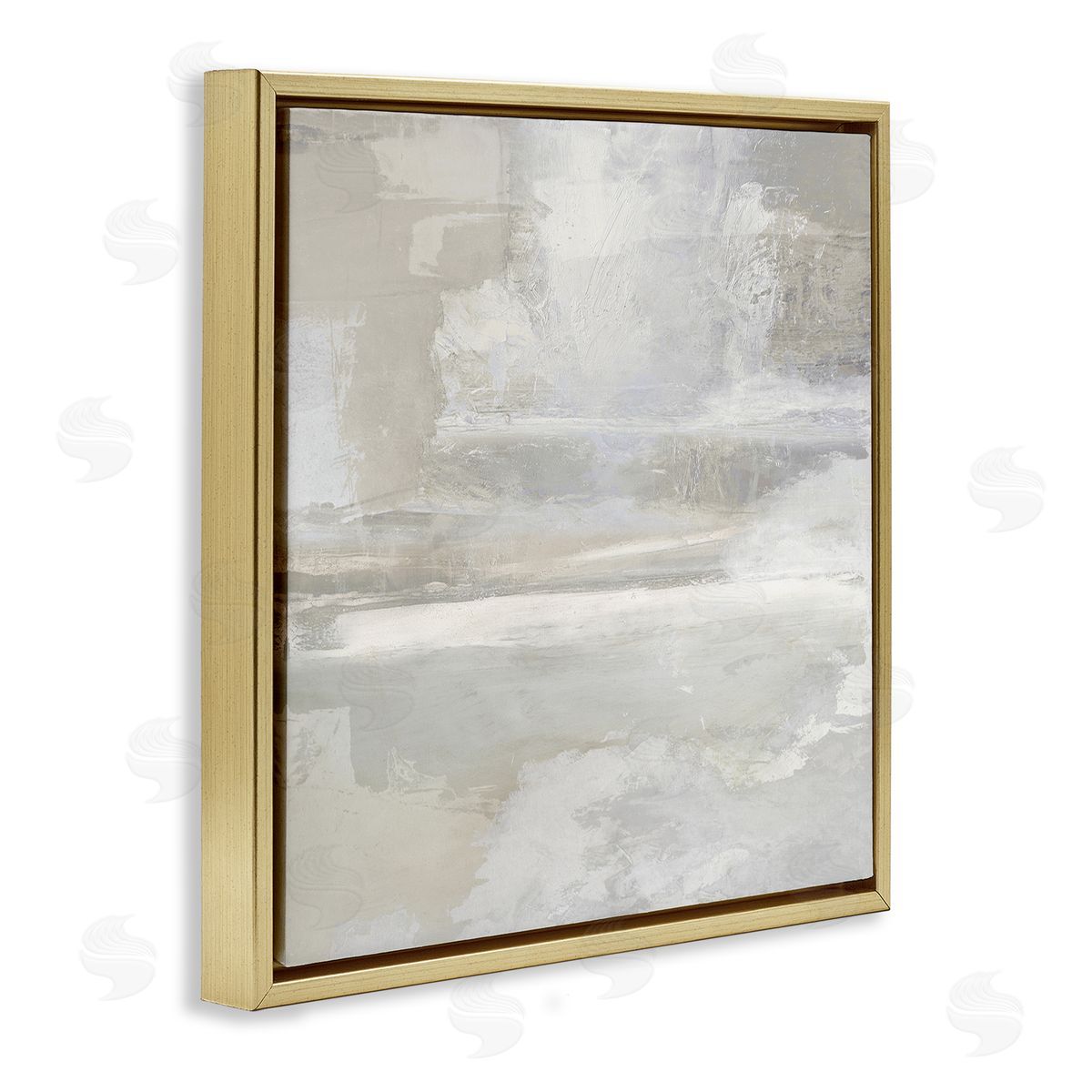 Contemporary Neutrals Abstract Gold Floating Frame Canvas Wall Art, Home Decor by Rachel Springer