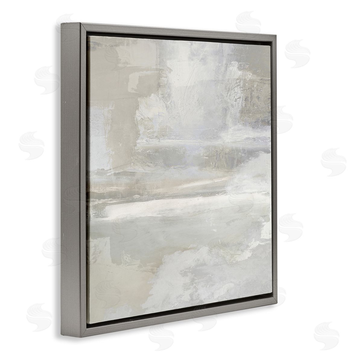 Contemporary Neutrals Abstract Grey Floating Frame Canvas Wall Art, Home Decor by Rachel Springer