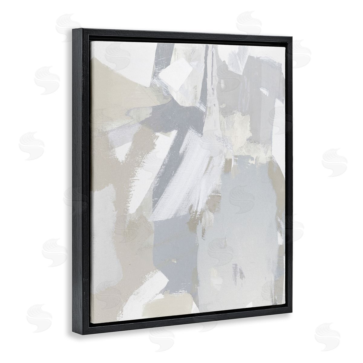 Neutral Tones Grey & Beige Black Floating Frame Canvas Wall Art, Home Decor by Rachel Springer
