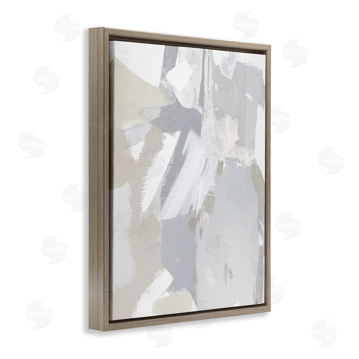Neutral Tones Grey & Beige Brown Floating Frame Canvas Wall Art, Home Decor by Rachel Springer