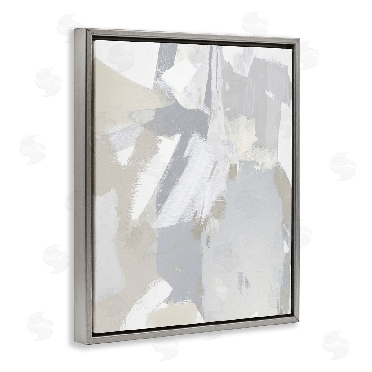 Neutral Tones Grey & Beige Grey Floating Frame Canvas Wall Art, Home Decor by Rachel Springer