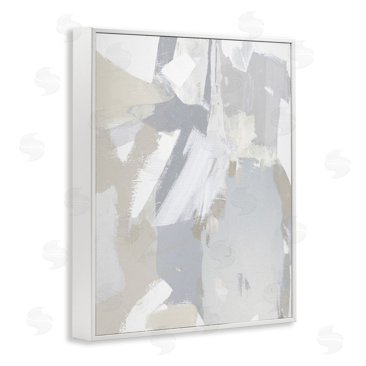 Neutral Tones Grey & Beige White Frame Print Wall Art, Home Decor by Rachel Springer