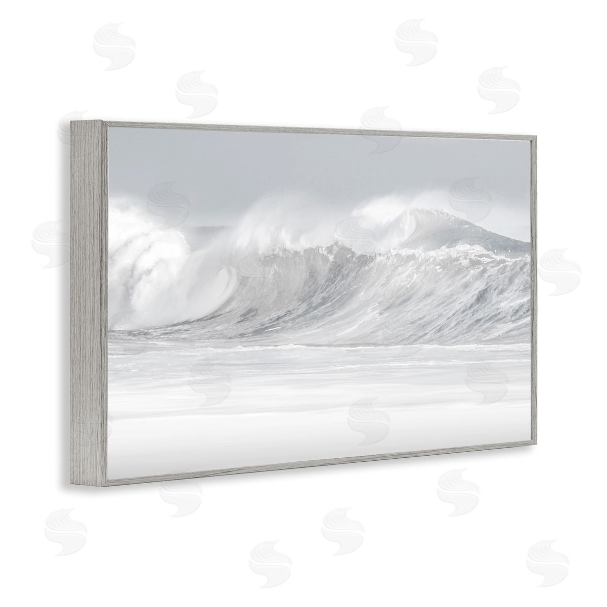 Cresting Beach Wave Grey Frame Print Wall Art, Home Decor by Maggie Olsen