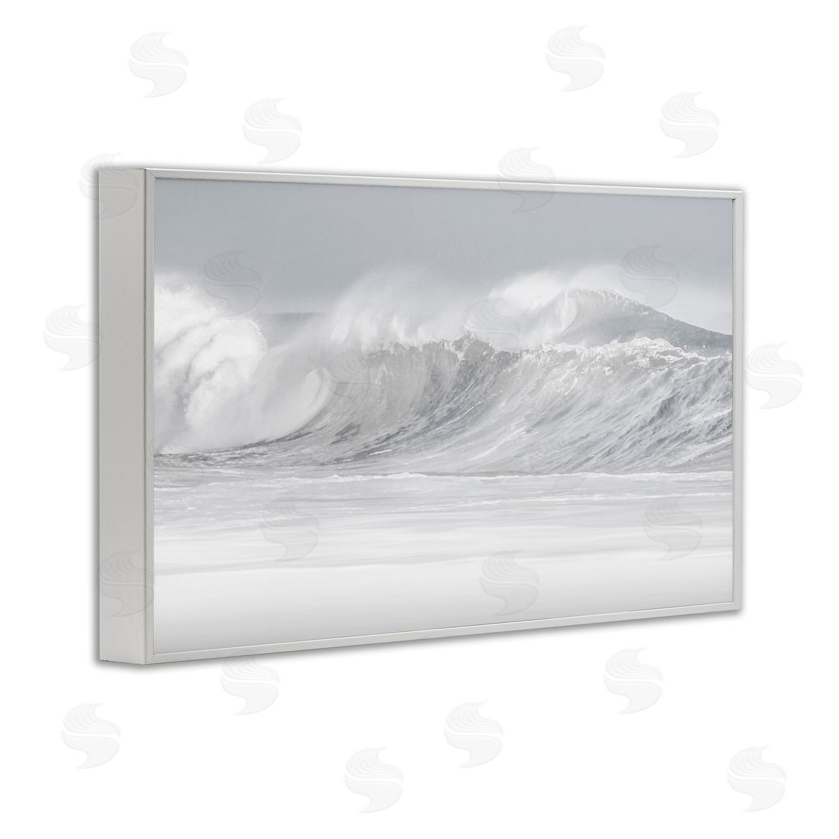 Cresting Beach Wave White Frame Print Wall Art, Home Decor by Maggie Olsen