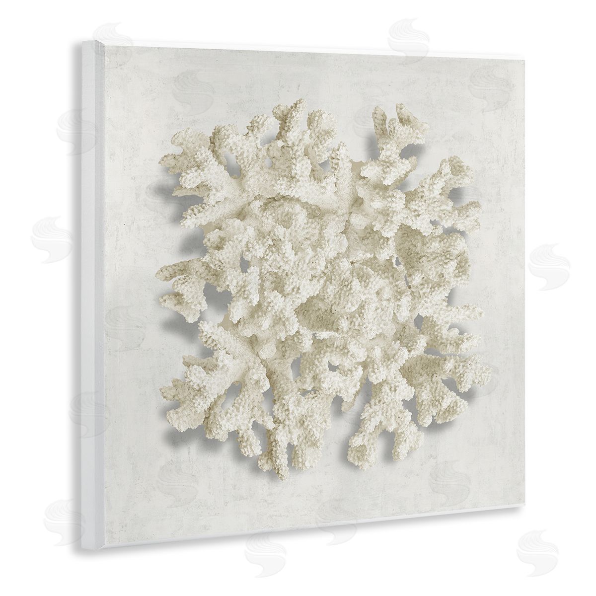 Aquatic Neutral Coral Wood Plaque Wall Art, Home Decor by Caroline Kelly
