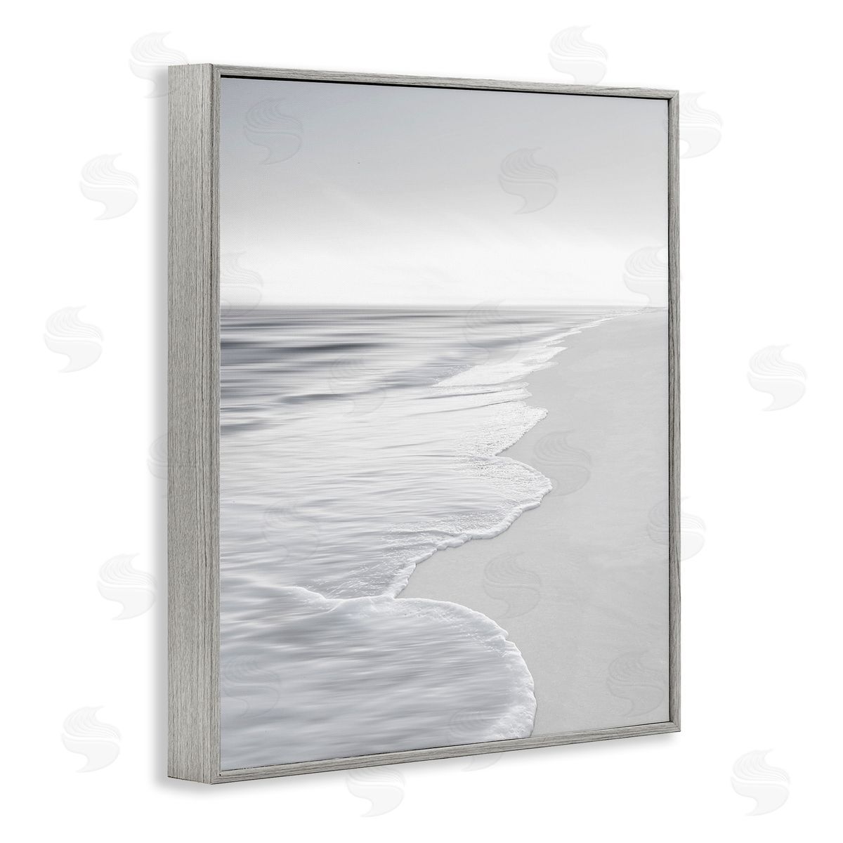 Foamy Beach Coast Grey Frame Print Wall Art, Home Decor by Maggie Olsen