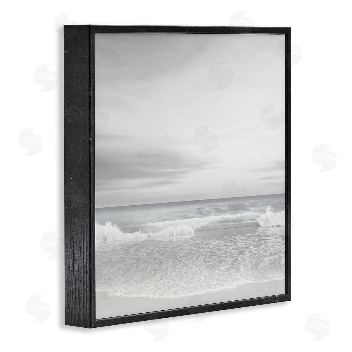 Soft Peaceful Beach Waves Black Frame Print Wall Art, Home Decor by Maggie Olsen