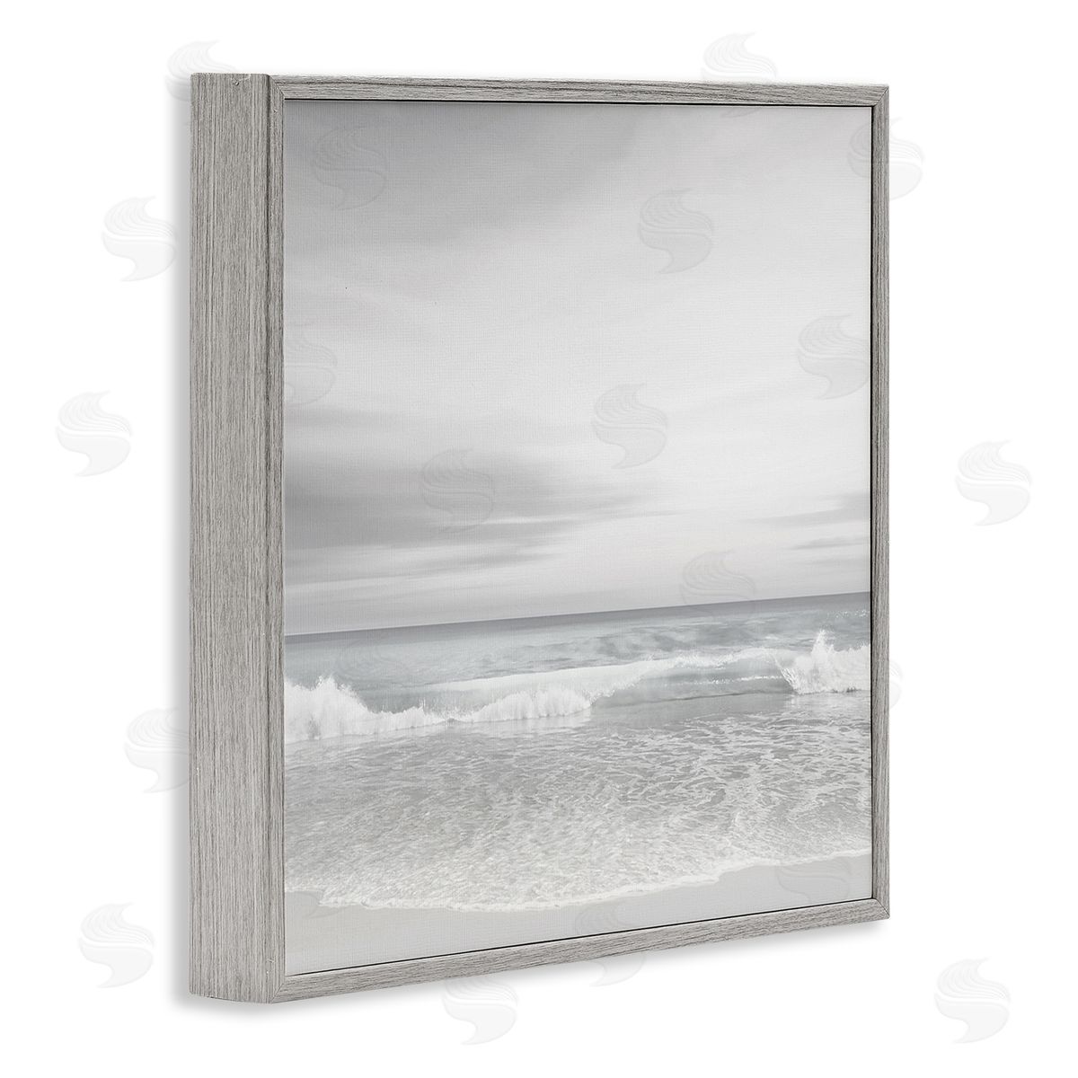 Soft Peaceful Beach Waves Grey Frame Print Wall Art, Home Decor by Maggie Olsen