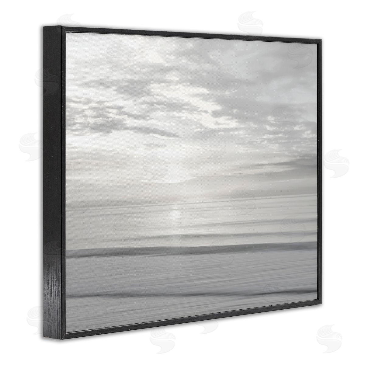 Soft Serene Beach Reflection Black Frame Print Wall Art, Home Decor by Maggie Olsen