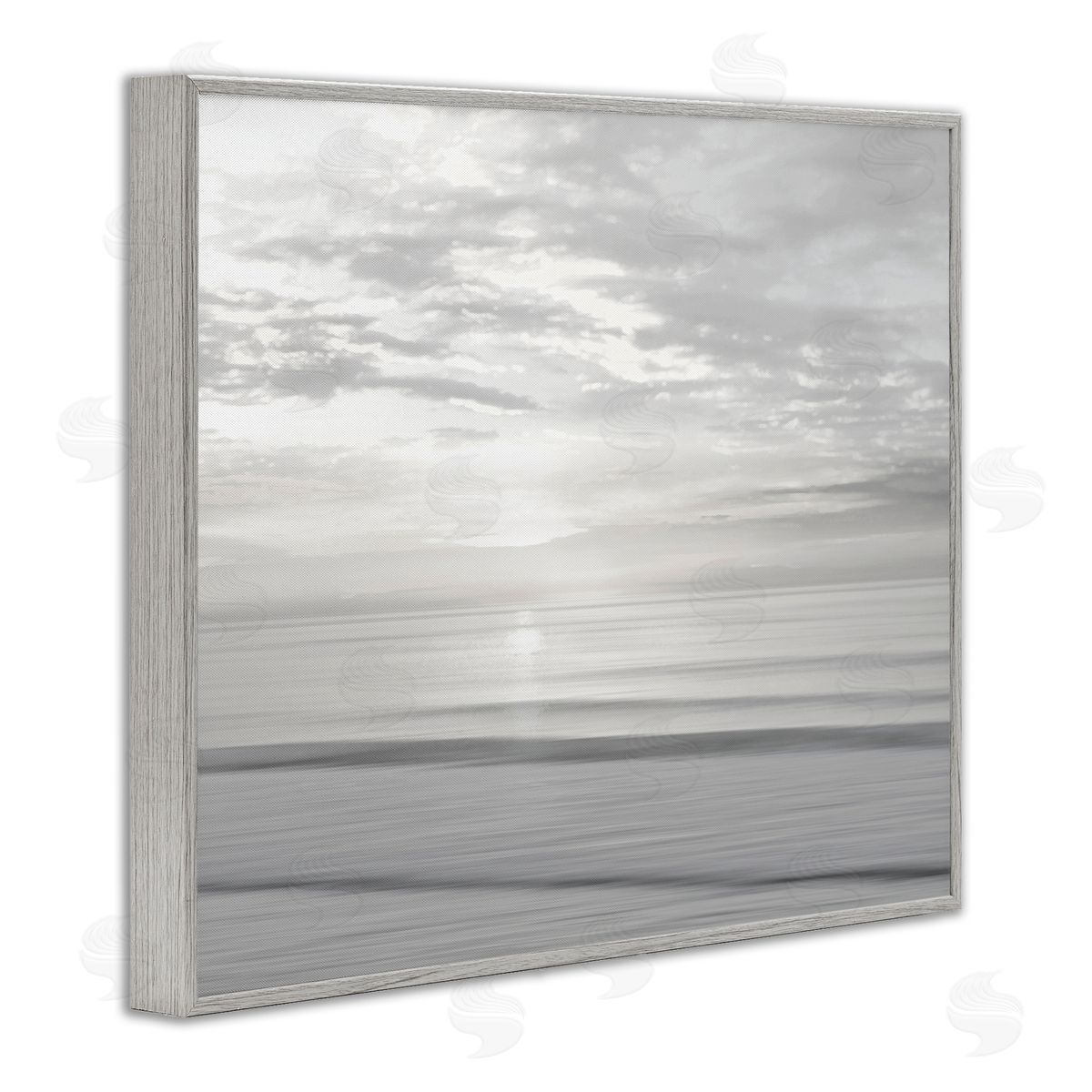 Soft Serene Beach Reflection Grey Frame Print Wall Art, Home Decor by Maggie Olsen