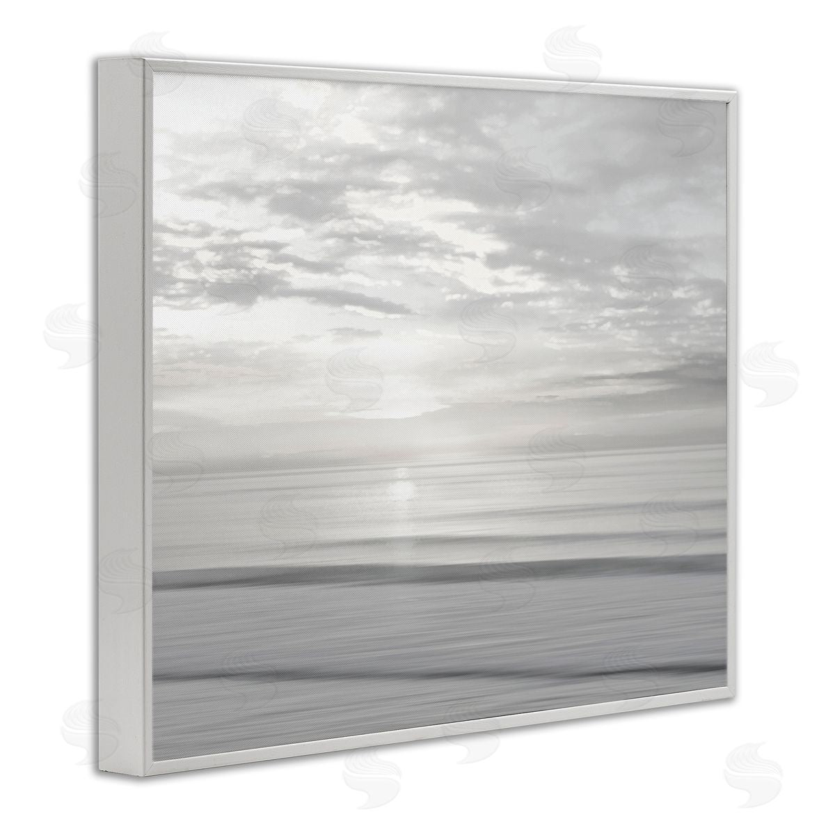 Soft Serene Beach Reflection White Frame Print Wall Art, Home Decor by Maggie Olsen
