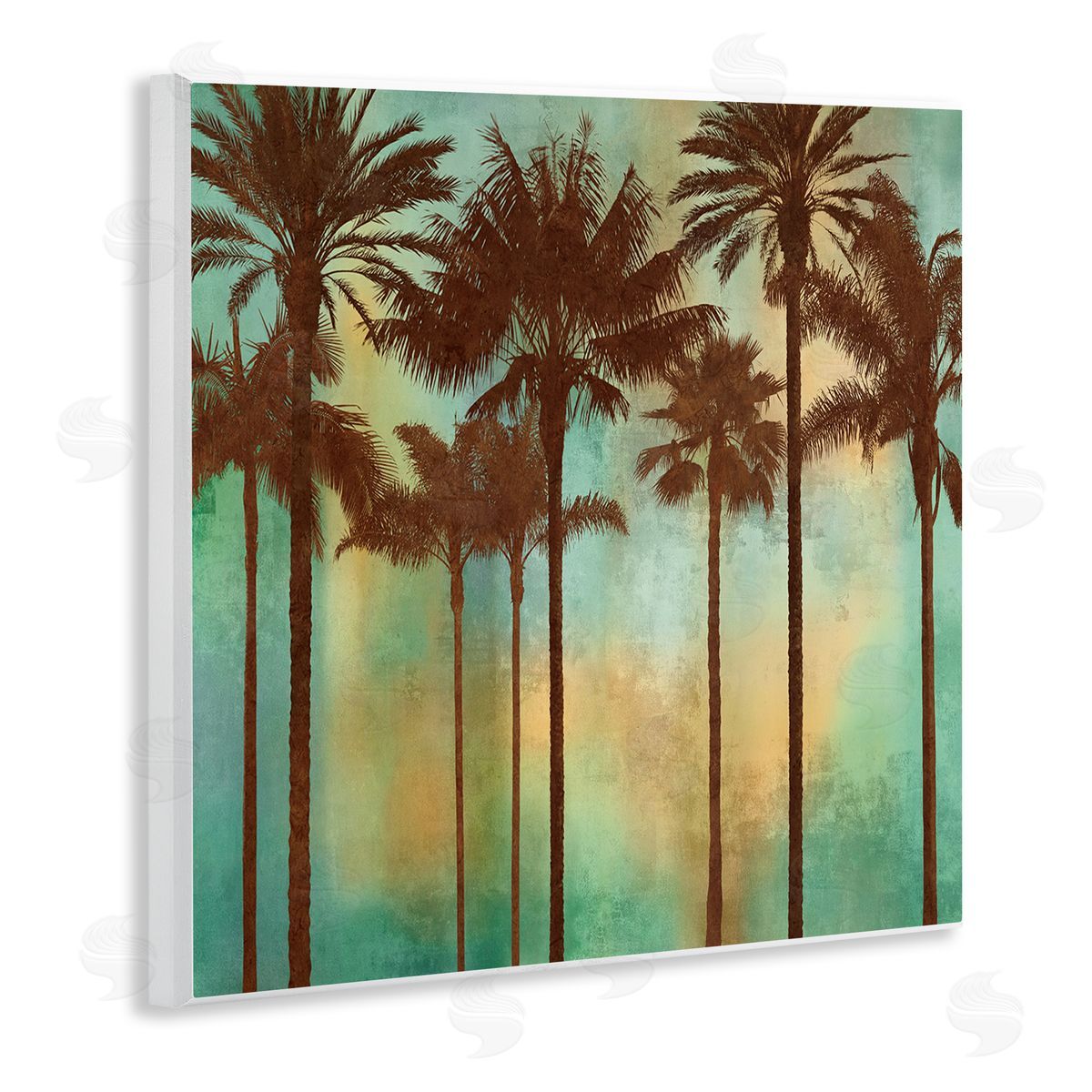 Palm Trees over Gradient Wood Plaque Wall Art, Home Decor by John Seba
