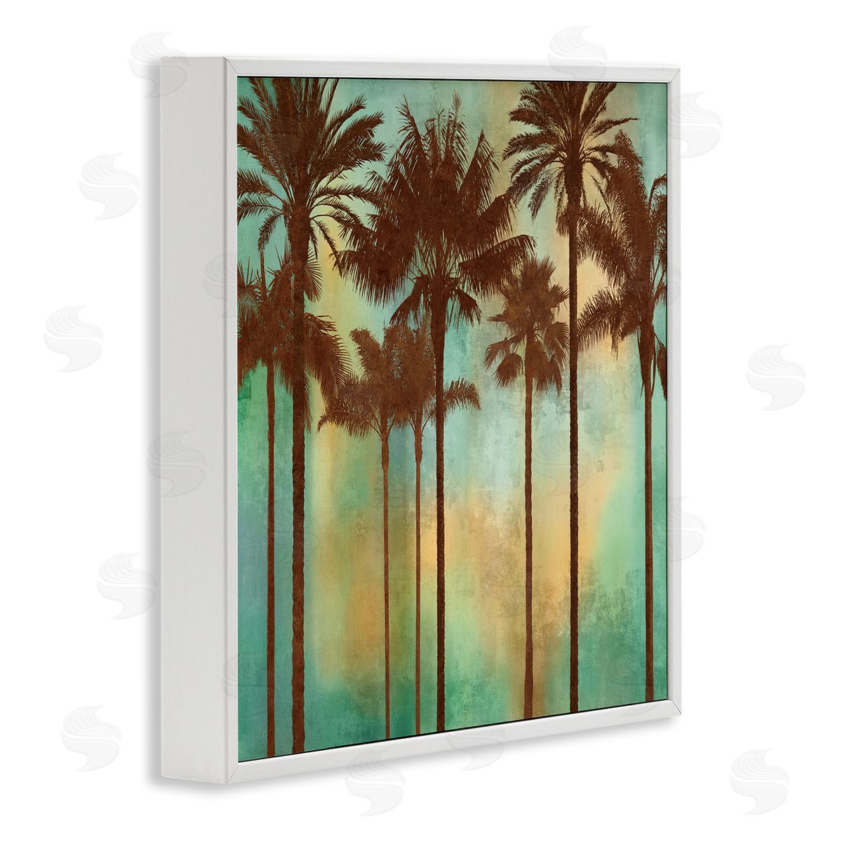 Palm Trees over Gradient White Frame Print Wall Art, Home Decor by John Seba
