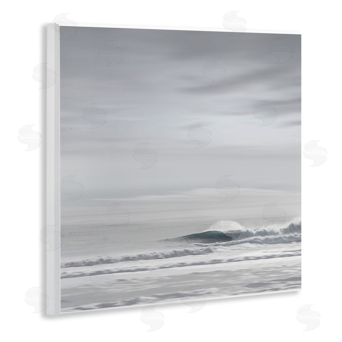 Misty Grey Beach Ripples Wood Plaque Wall Art, Home Decor by Maggie Olsen