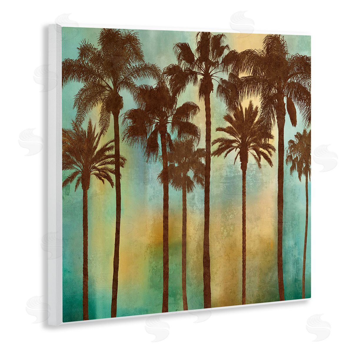 Looming Palms on Gradient Wood Plaque Wall Art, Home Decor by John Seba