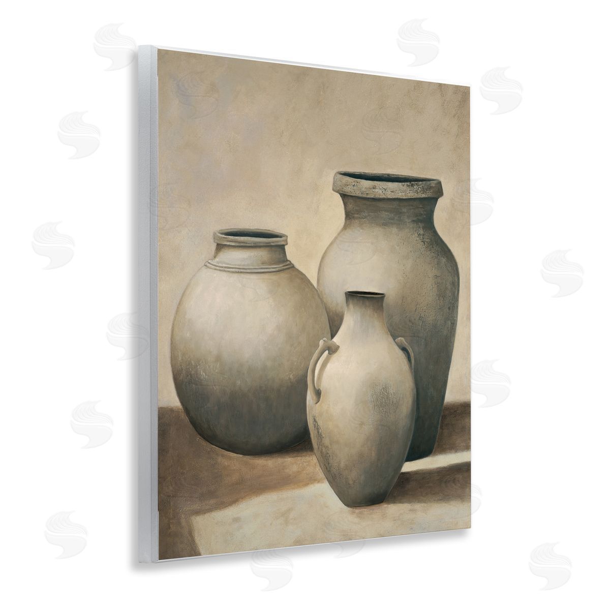Trio of Vases Still Life Wood Plaque Wall Art, Home Decor by André Mazo