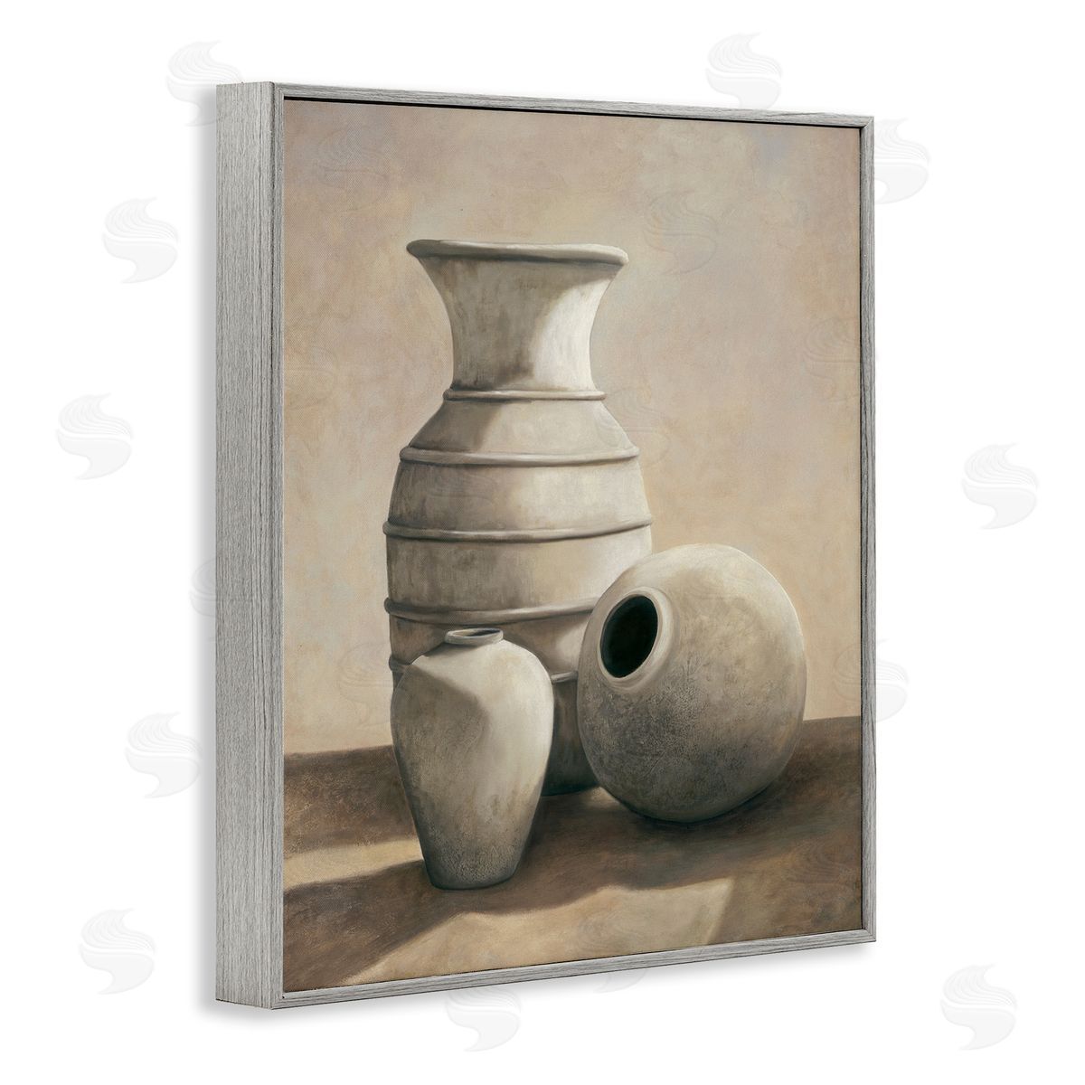 Traditional Vessels Still Life Grey Frame Print Wall Art, Home Decor by André Mazo