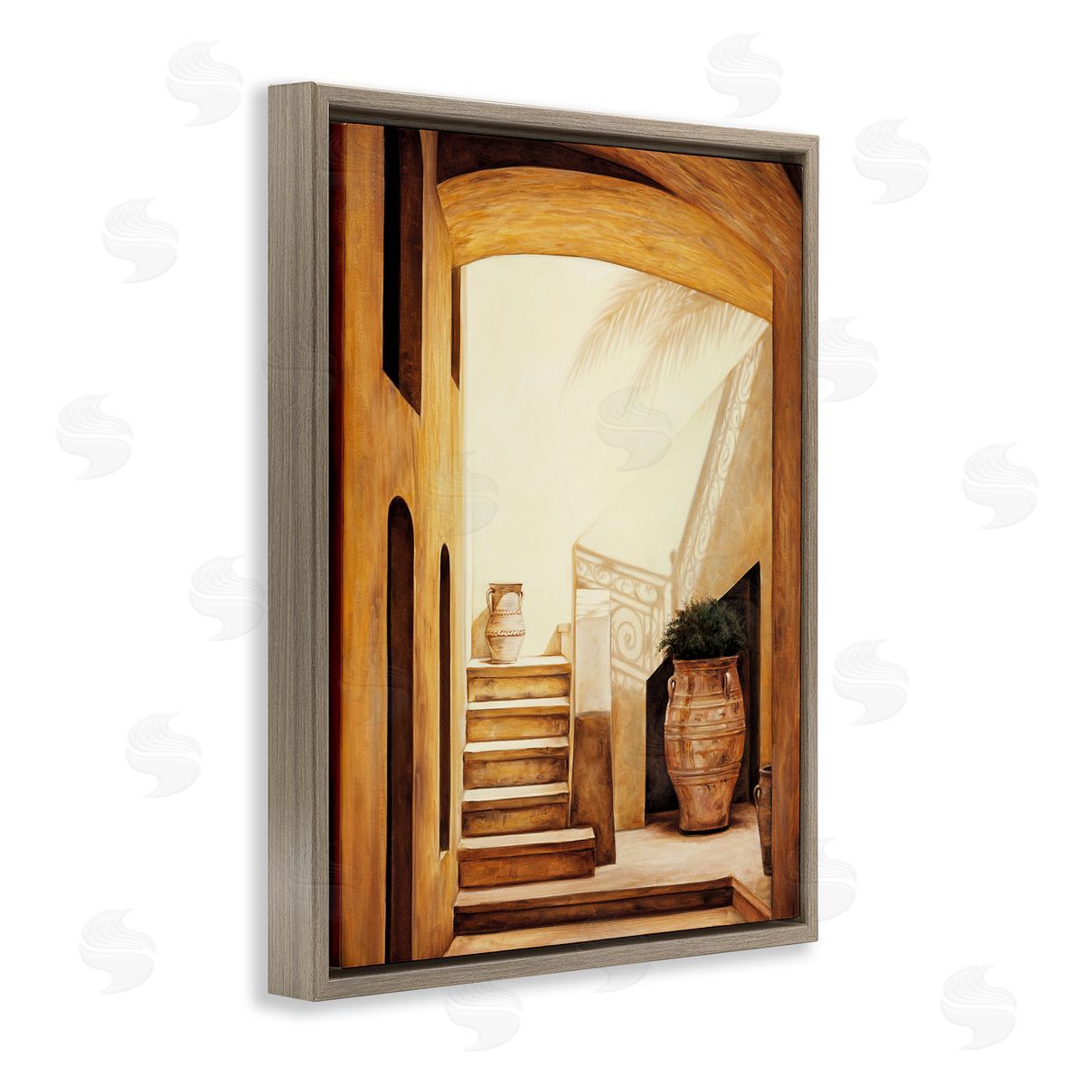 Timeless Architecture Interior Brown Floating Frame Canvas Wall Art, Home Decor by Eduardo