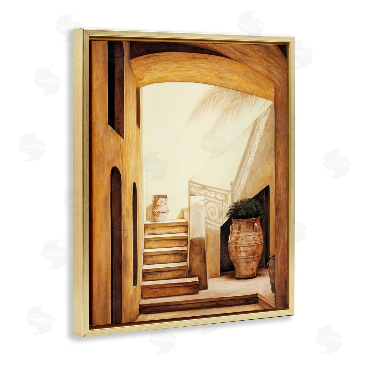 Timeless Architecture Interior Gold Floating Frame Canvas Wall Art, Home Decor by Eduardo